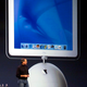 Steve Jobs presents the 2002 iMac.